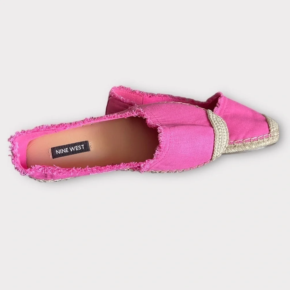 Fuchsia Canvas Espadrilles | Nine West Slip-On Flats | Size 5 | Cruise